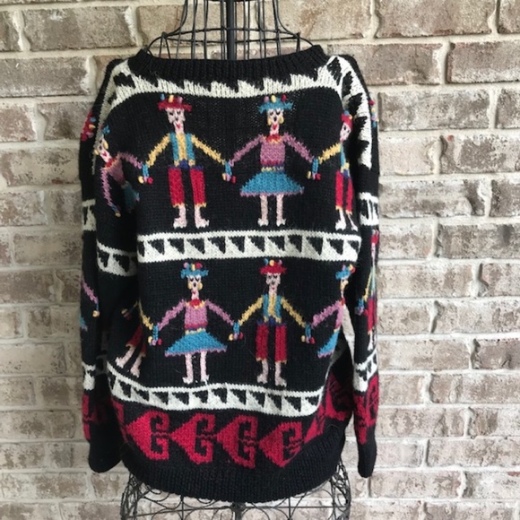 PRICE FIRM Lord & Taylor Cardigan Sweater Folkart  Alpaca VTG PRICE FIRM - Picture 2 of 8